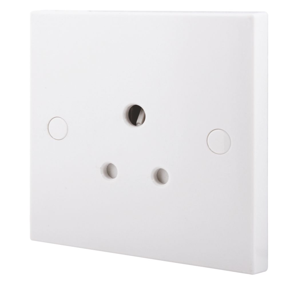 Image of British General 900 Series 5A 1-Gang Unswitched Round Pin Plug Socket White 