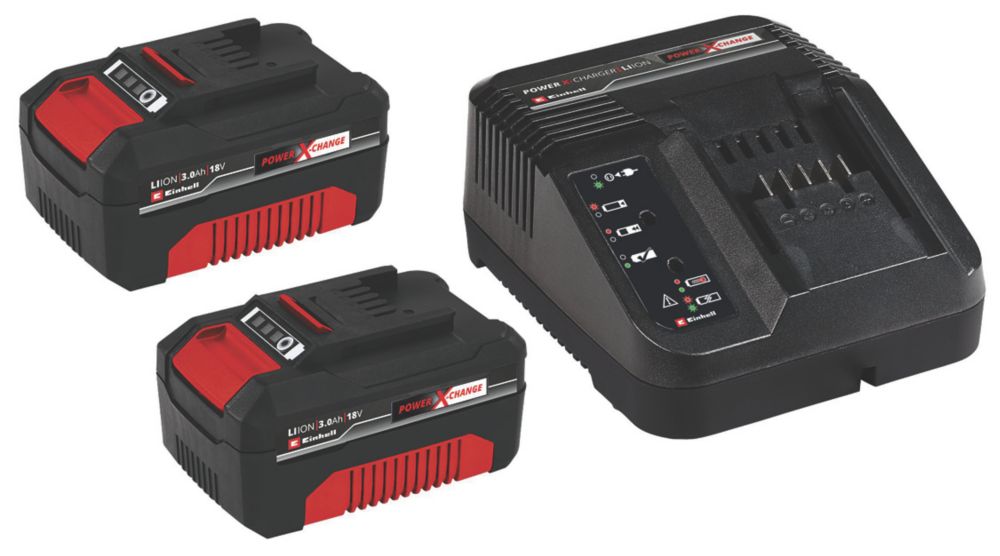 Image of Einhell 18V 3.0Ah Li-Ion Power X-Change Battery Starter Kit 2 Pack 