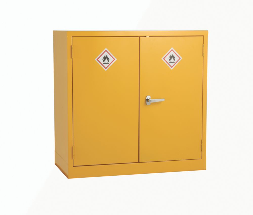 Image of 1-Shelf Hazardous Substance Cabinet Yellow 915mm x 457mm x 915mm 