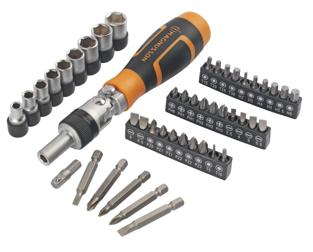 Image of Magnusson Ratchet Screwdriver Bit Set 46 Pieces 