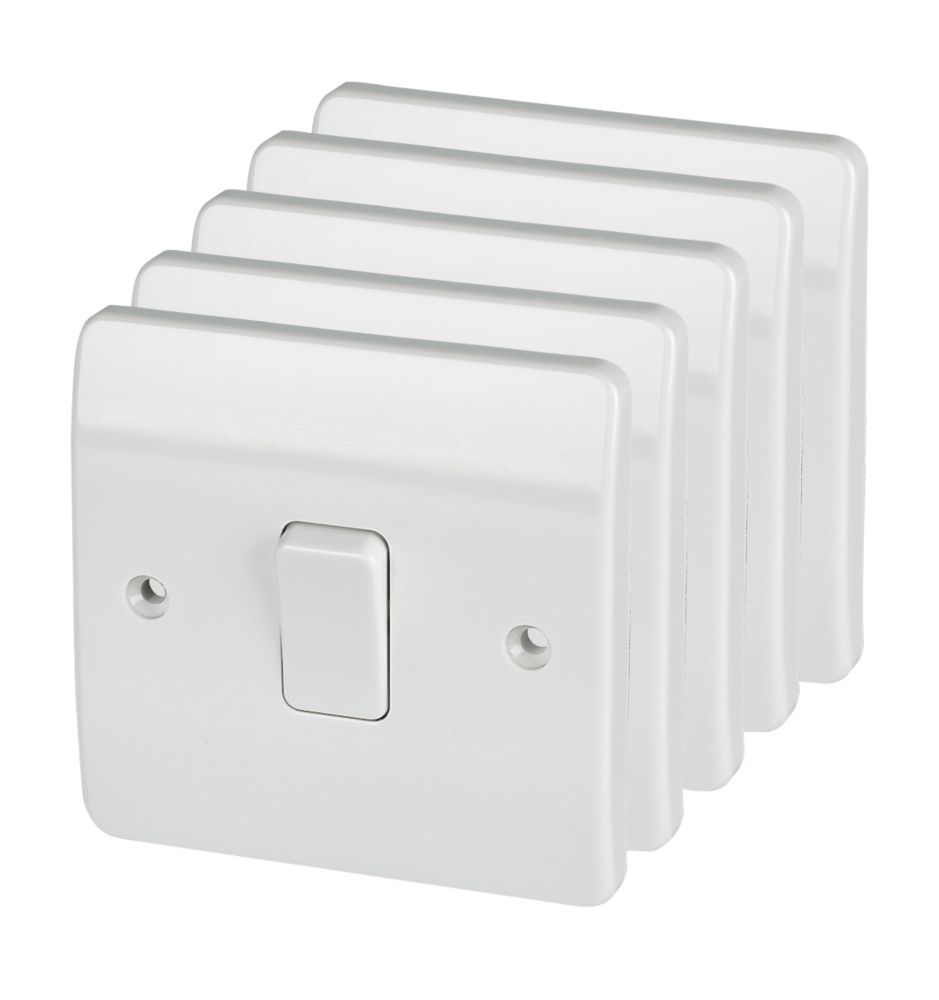 Image of MK Logic Plus 10AX 1-Gang 2-Way Light Switch White 5 Pack 