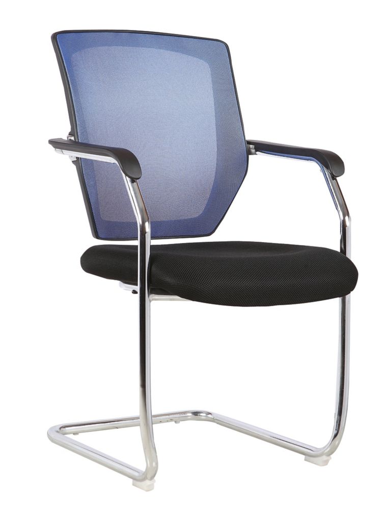 Image of Nautilus Designs Nexus Medium Back Cantilever/Visitor Chair Blue 