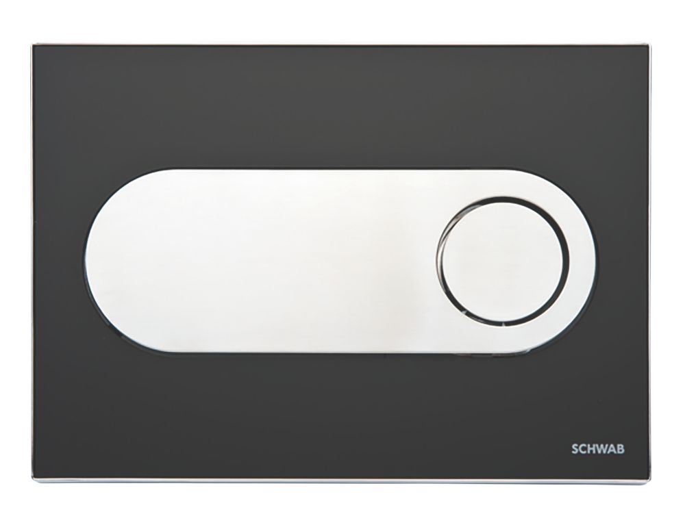 Image of Fluidmaster Schwab Circle 385302 Dual-Flush Flushing Plate Transparent Black 