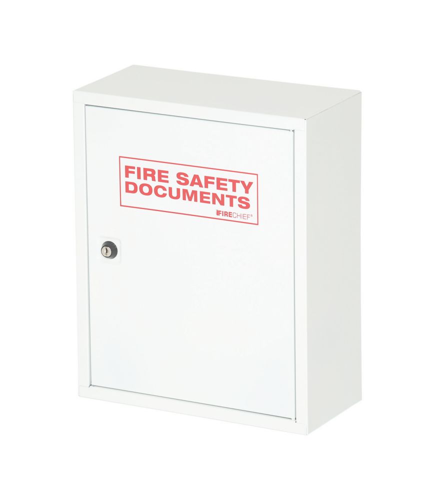 Image of Firechief Key Lock Fire Document Cabinet 300mm x 140mm x 370mm White 