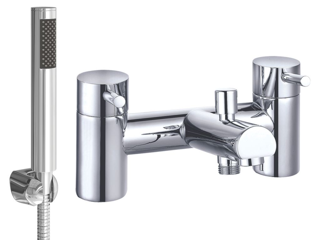 Image of ETAL Juke Deck-Mounted Bath Shower Mixer Tap Polished Chrome 