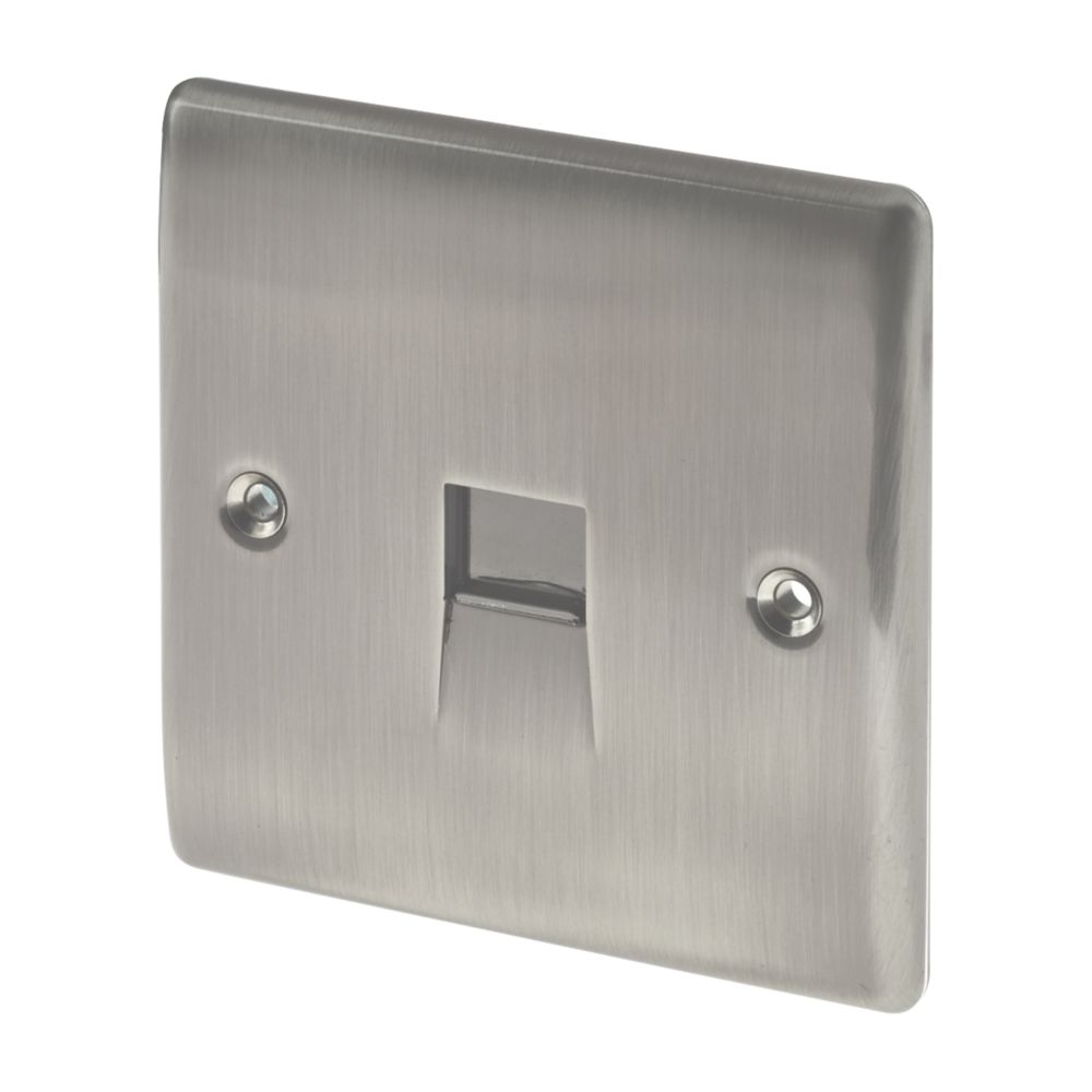 Image of British General Nexus Metal Master Telephone Socket Brushed Iridium 