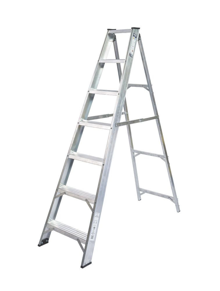 Image of Lyte Aluminium 7-Treads Swingback Stepladder 1.45m 
