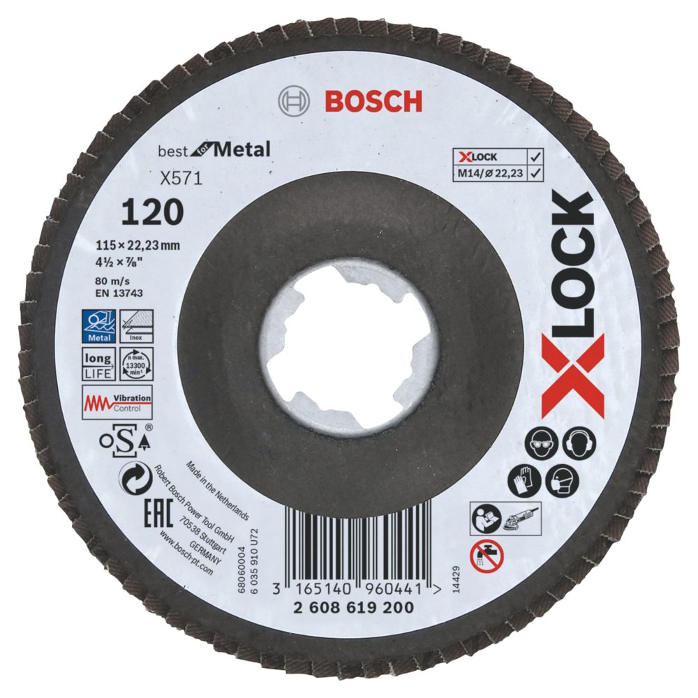 Image of Bosch X-Lock Flap Disc 115mm 120 Grit 