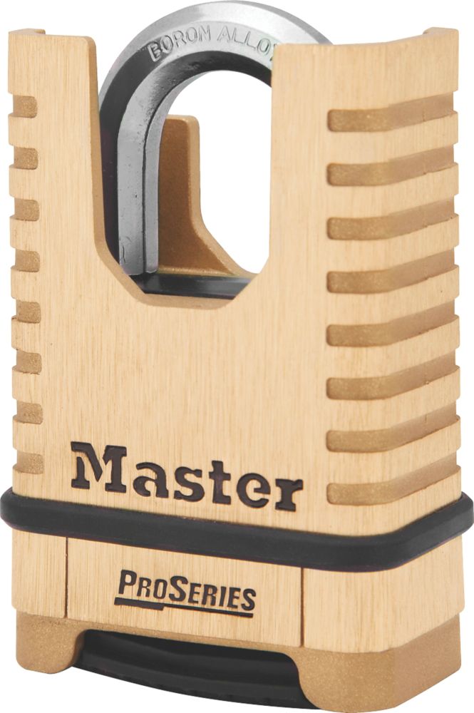 Image of Master Lock 1177D Brass Weatherproof Closed Shackle Combination Padlock Brass 58mm 