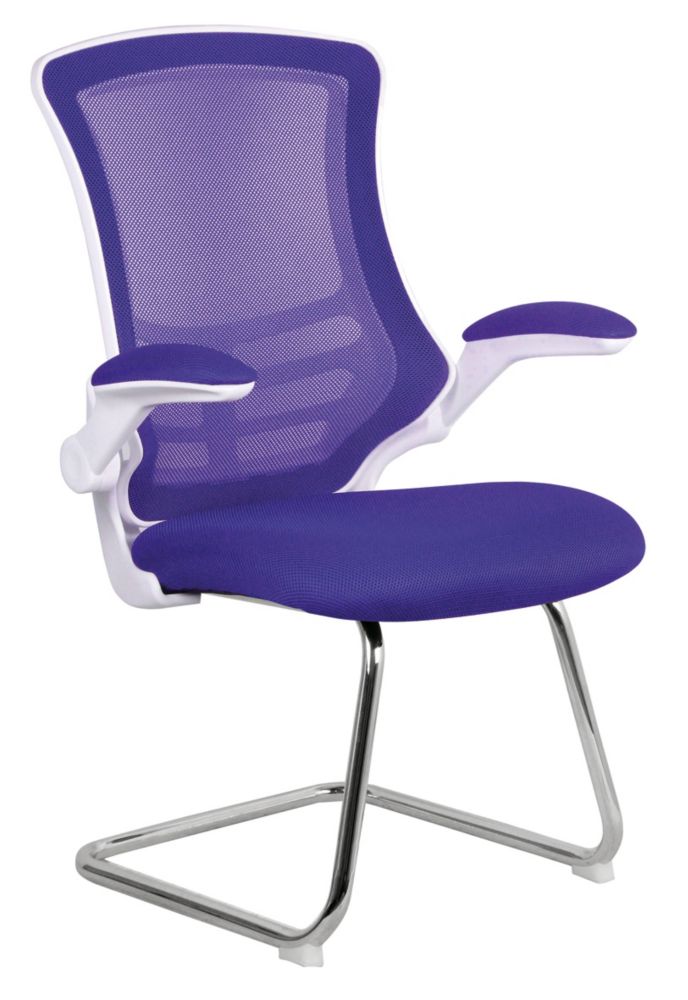 Image of Nautilus Designs Luna Medium Back Cantilever/Visitor Chair Purple 
