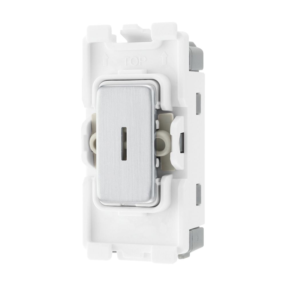Image of British General Nexus Grid 20A Grid SP Key Switch Brushed Steel 