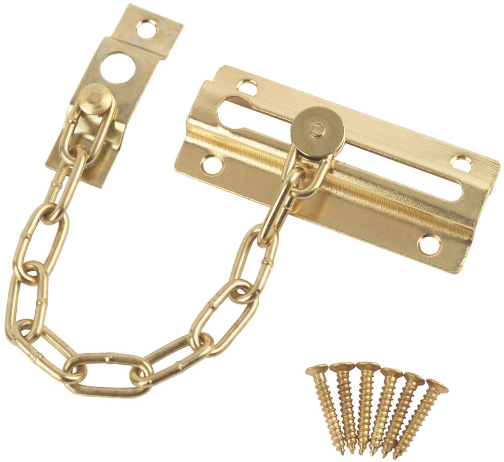 Image of Smith & Locke Security Door Chain 86mm Polished Brass 