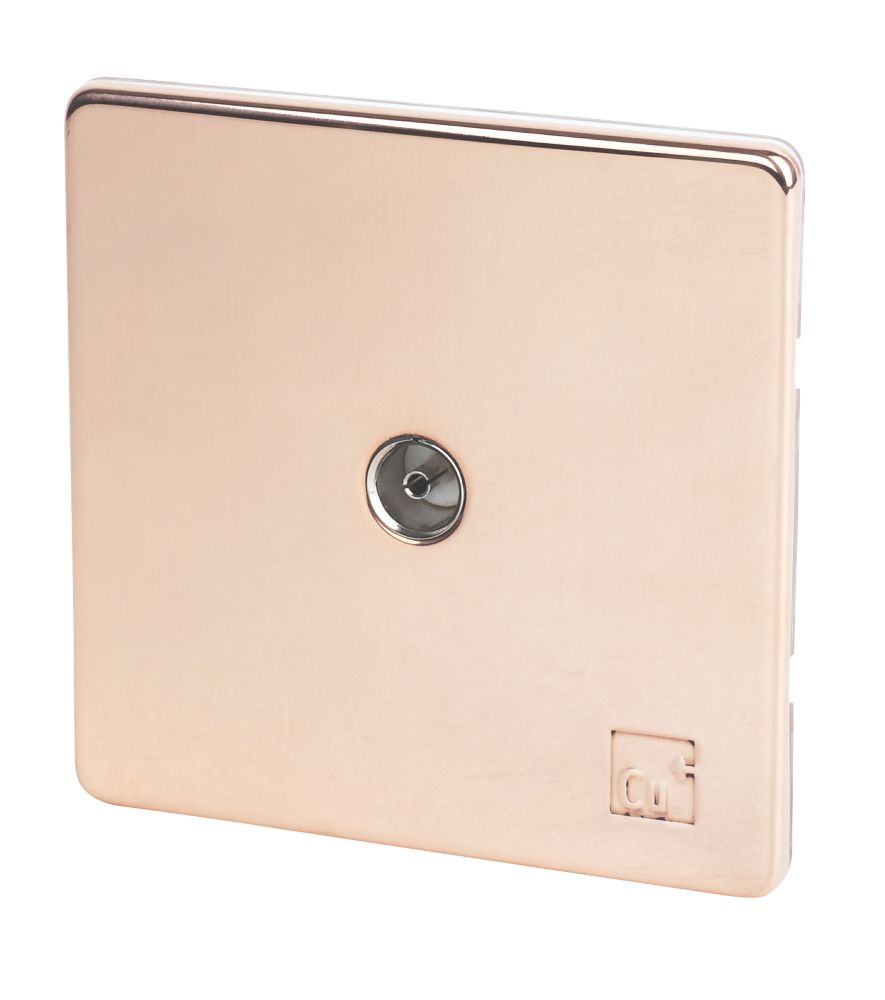 Image of Varilight 1-Gang Coaxial TV Socket Anti-Microbial Copper 