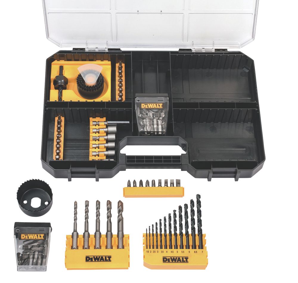 Image of DeWalt High Performance TSTAK IV Drawer Compatible DT71583-QZ Hex, Round & SDS Plus Shank Drill Driver Set 102 Pieces 