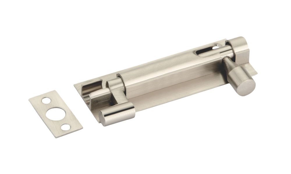 Image of Smith & Locke Necked Door Bolt Satin Nickel 100mm 