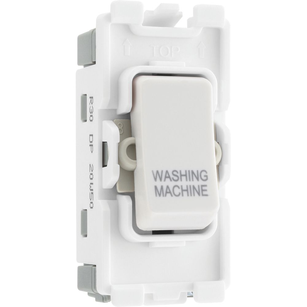 Image of British General Nexus Grid 20A Grid DP Washing Machine Switch White 