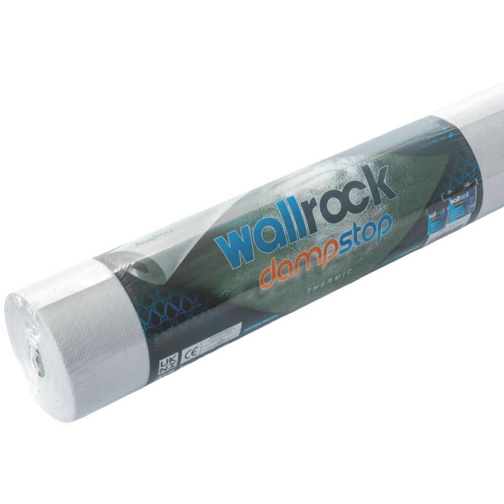 Image of Wallrock Silver Dampstop Wallpaper 675mm x 7.5m 