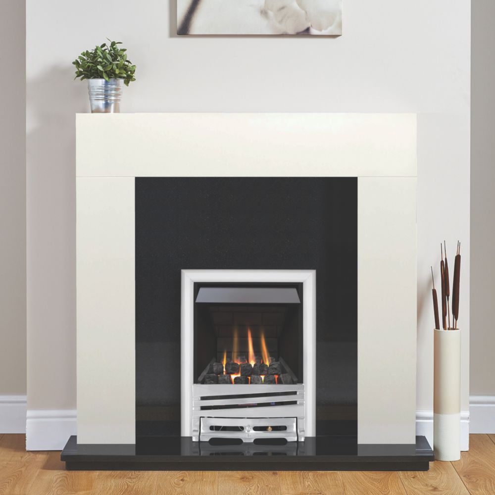Image of Focal Point Horizon Chrome Rotary Control Inset Gas Multiflue Fire 485mm x 108mm x 585mm 