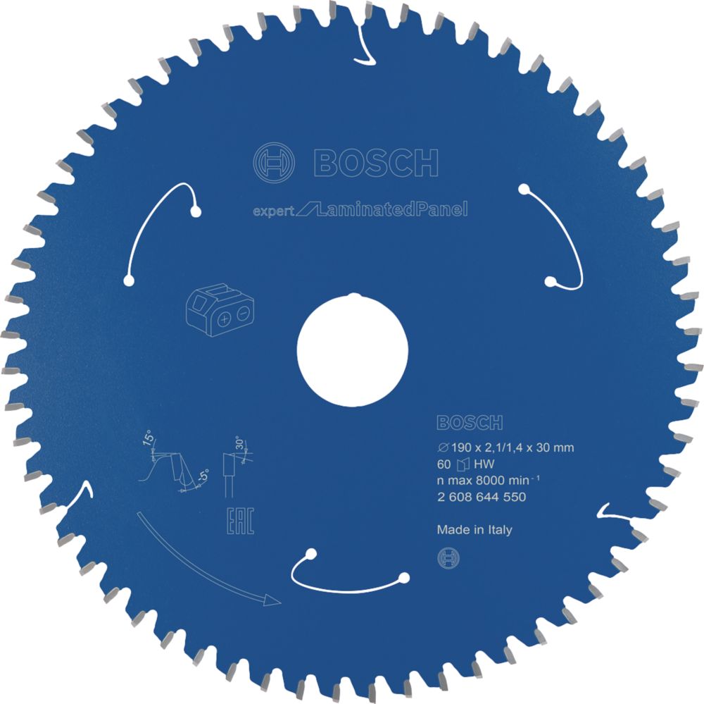 Image of Bosch Expert Laminate Cordless Circular Saw Blade 190mm x 20mm 60T 