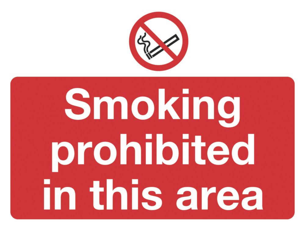 Image of "Smoking Prohibited In This Area" Sign 450mm x 600mm 