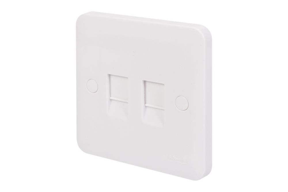 Image of Schneider Electric Lisse Double RJ45 Ethernet Socket White 