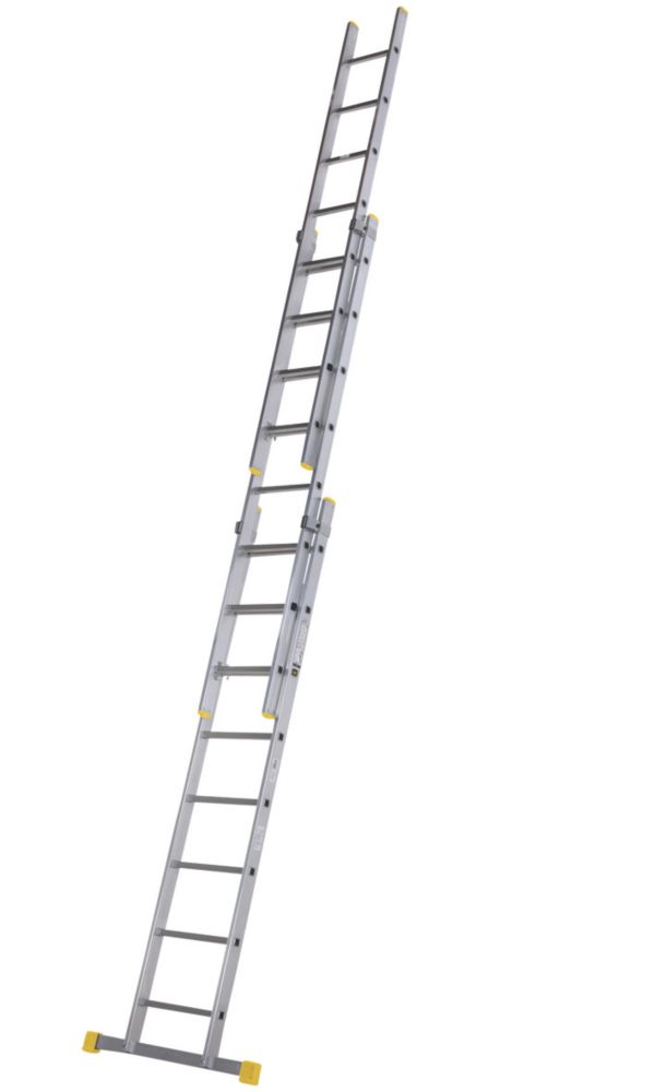 Image of Werner PRO 3-Section Aluminium Square Rung Extension Ladder 5.81m 