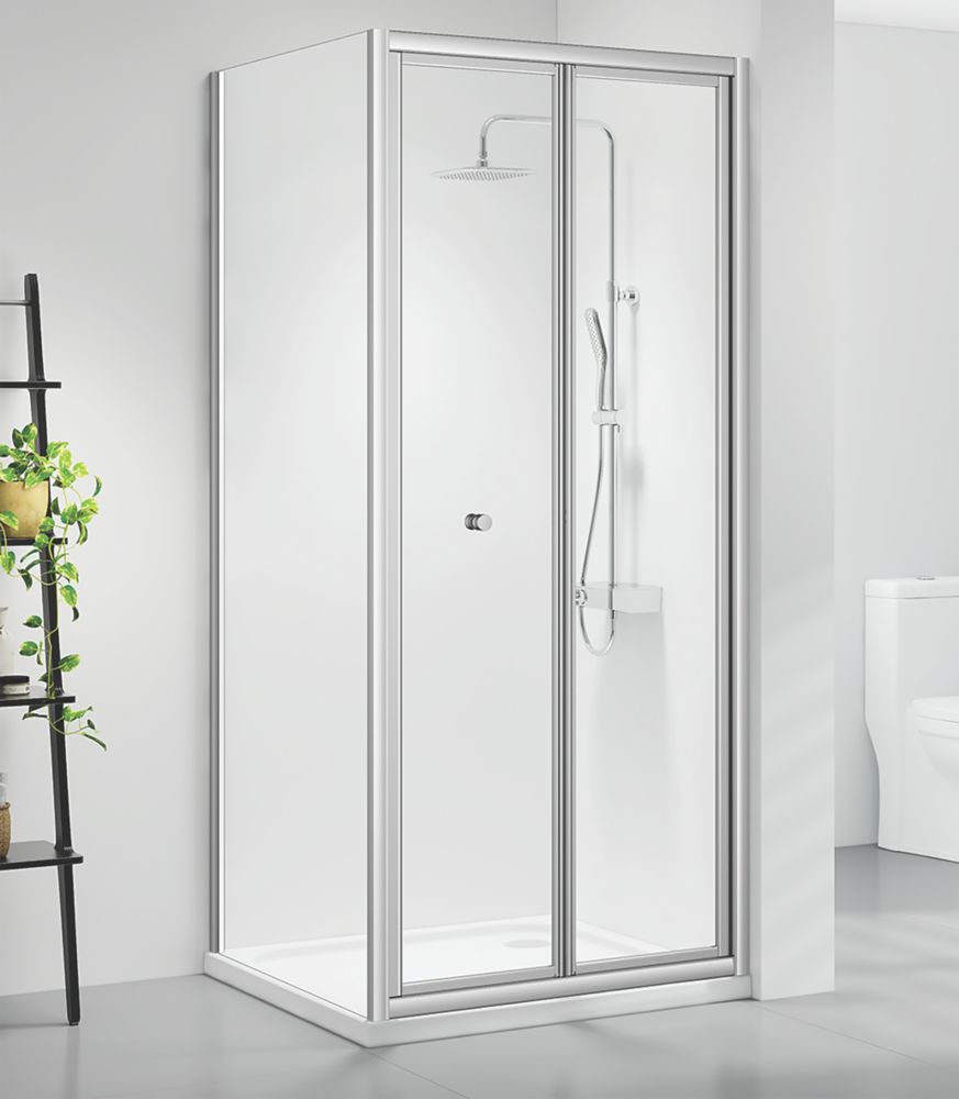 Image of Triton Neo Six Framed Square Bi-Fold Door Shower Enclosure Reversible Chrome 800mm x 800mm x 1950mm 