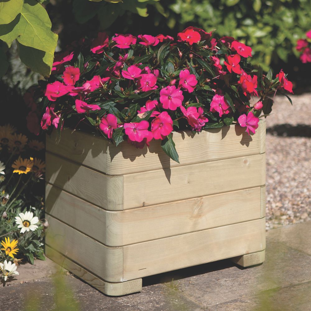 Image of Rowlinson Square Patio Planters 500 x 500 x 390mm 4 Pack 