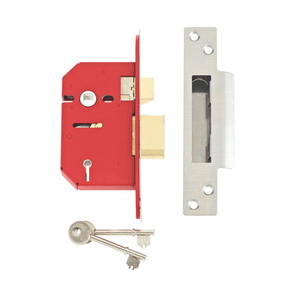 Image of Union Fire Rated 5 Lever Stainless Steel 5-Lever Mortice Sashlock 68mm Case - 45mm Backset 
