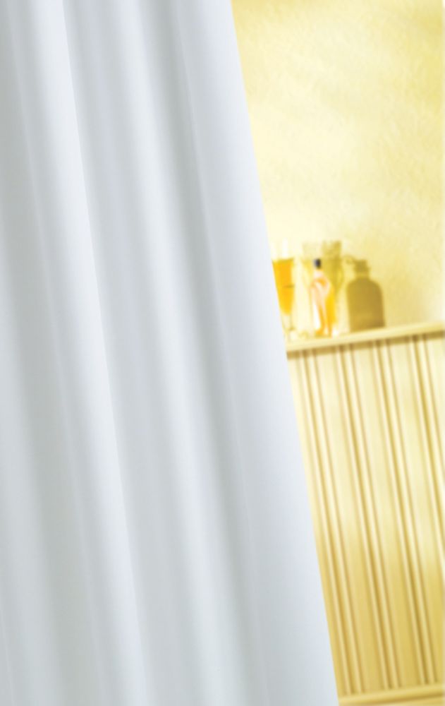 Image of Croydex Vinyl Shower Curtain White 1800mm x 1800mm 