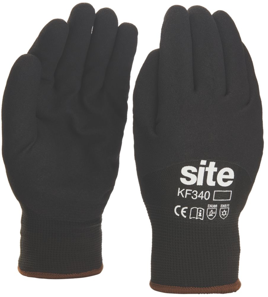 Image of Site 340 Thermal Winter Work Gloves Black Large 