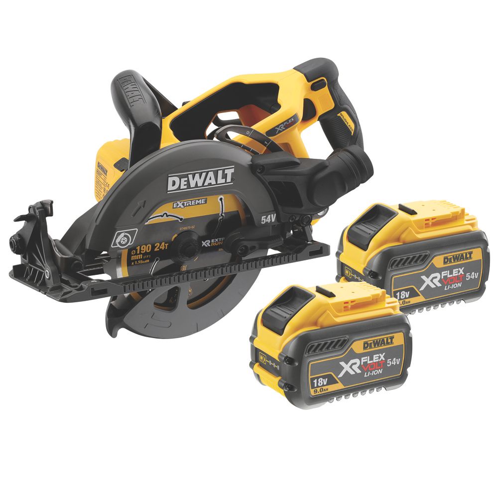 Image of DeWalt DCS577T2-GB 190mm 54V 2 x 6.0Ah Li-Ion XR FlexVolt Brushless Cordless High Torque Circular Saw 