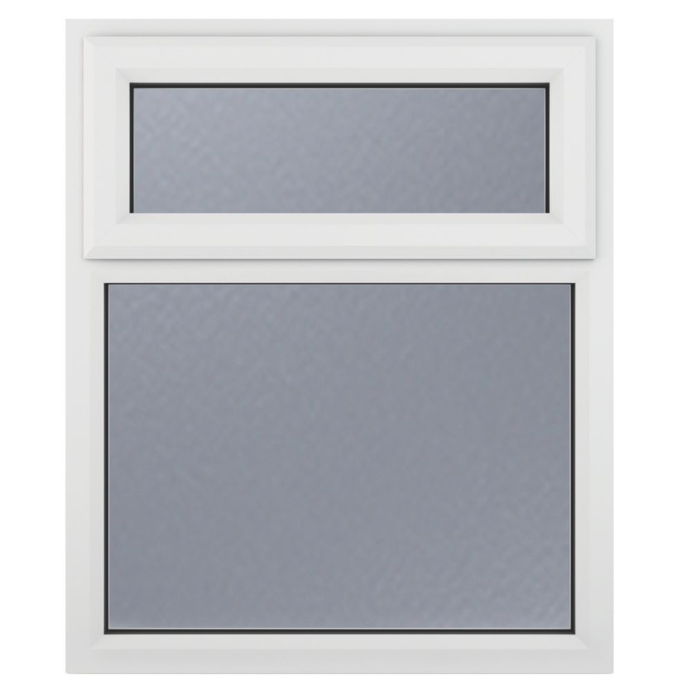 Image of Crystal Top Opening Obscure Triple-Glazed Casement White uPVC Window 1190mm x 965mm 