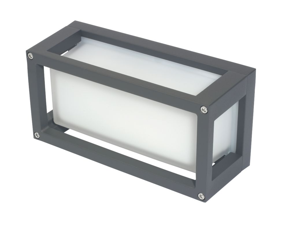 Image of 4lite Outdoor LED Surface Brick / Wall Light Graphite 7W 302lm 