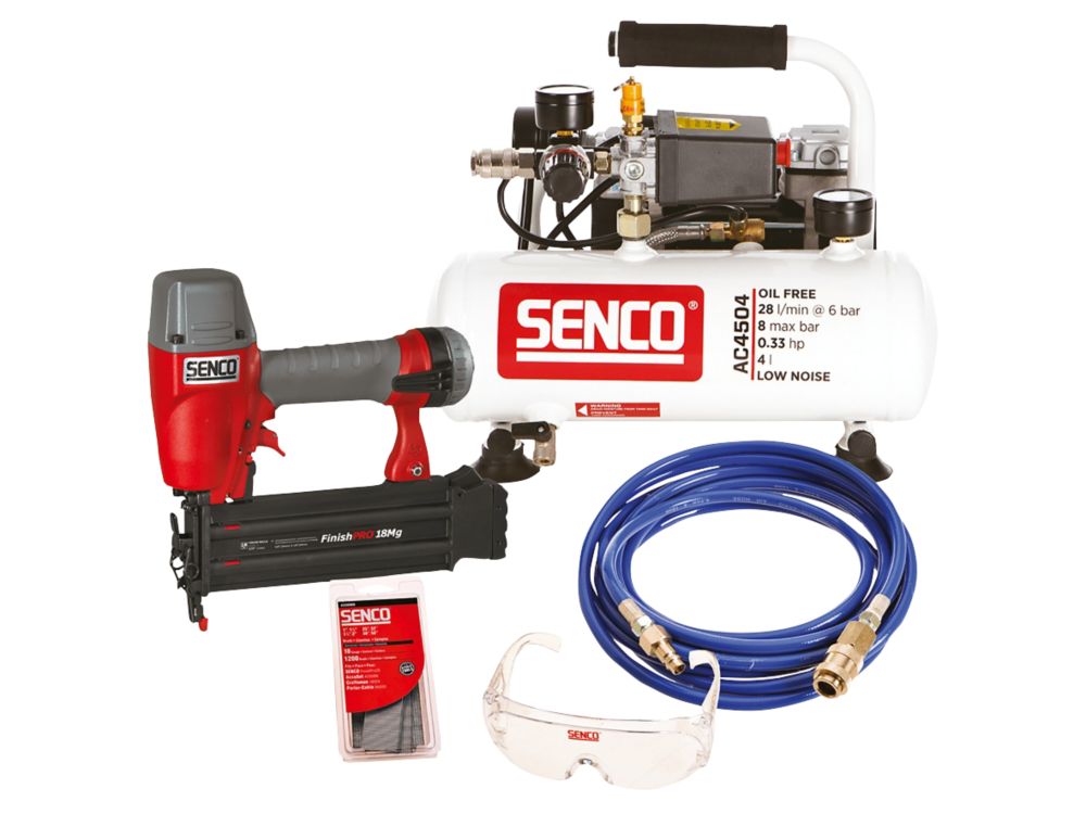 Image of Senco AC4504 4Ltr Brushless Electric Compressor and Finish Nailer Kit 230V 