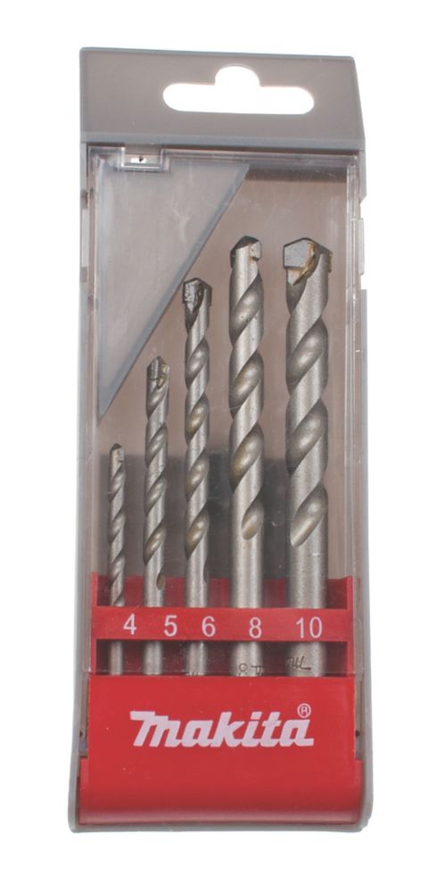 Image of Makita D-05175 Straight Shank 2-Cutter Drill Bit Set 5 Pieces 