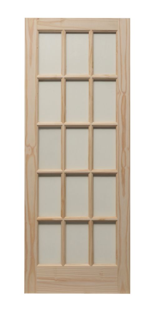 Image of Traditional Knotty 15-Clear Light Unfinished Pine Wooden Traditional Internal Door 1981mm x 686mm 