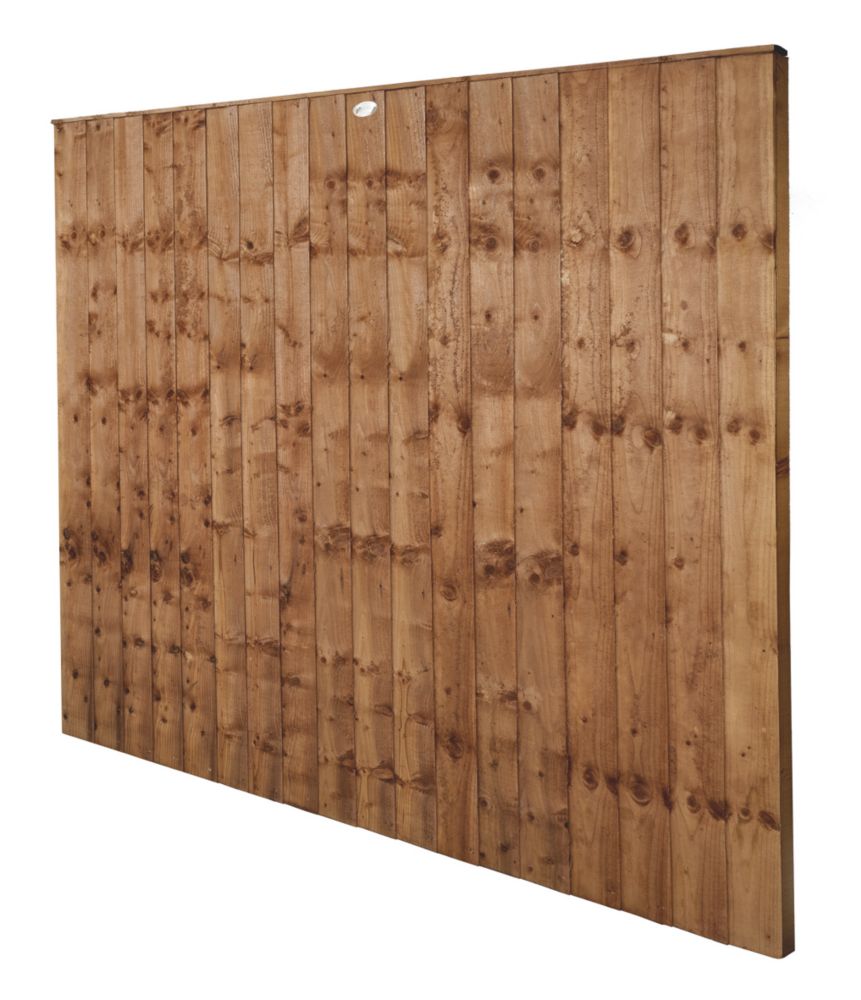 Image of Forest Vertical Board Closeboard Garden Fencing Panel Dark Brown 6' x 5' 6" Pack of 20 