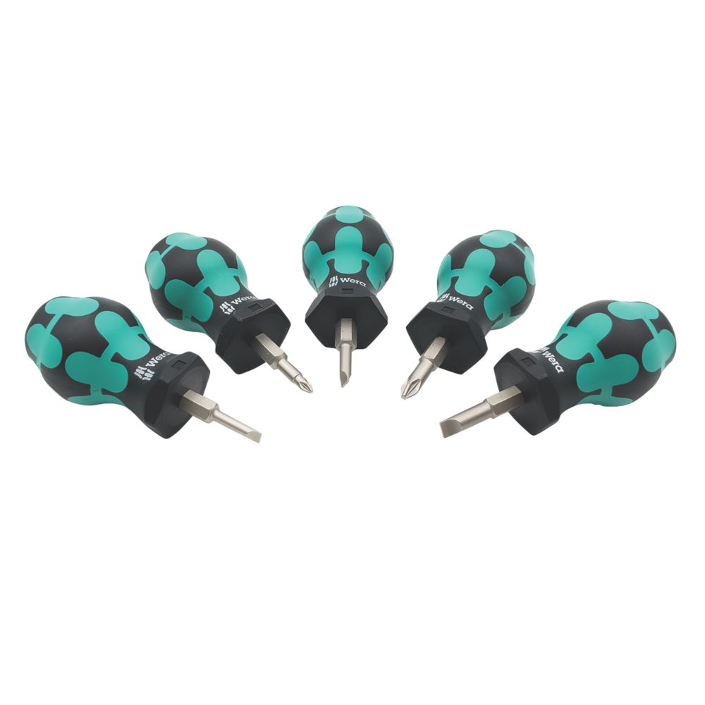 Image of Wera Set 2 Mixed Stubby Screwdriver Set 5 Pieces 