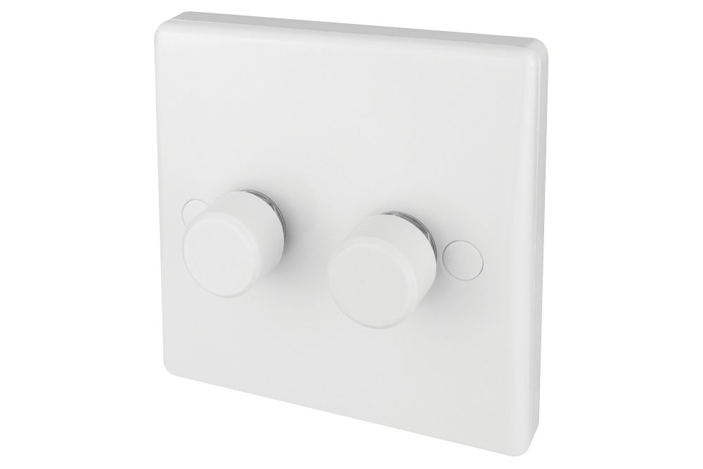Image of Schneider Electric Ultimate Slimline 2-Gang 2-Way Dimmer Switch White 