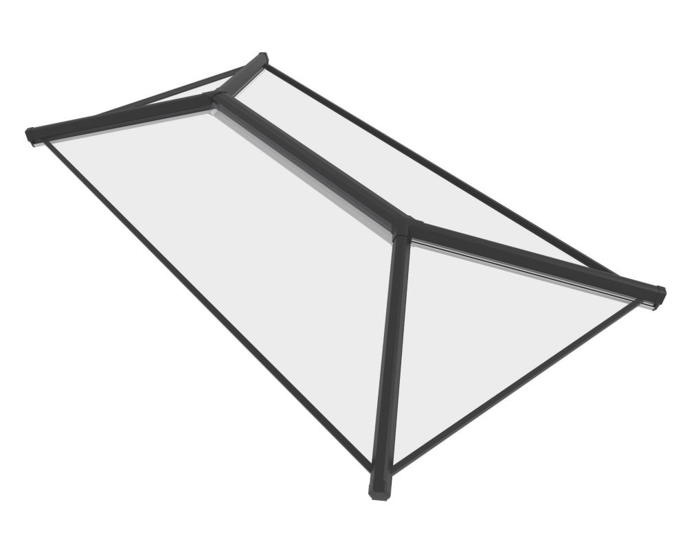 Image of Crystal Clear Lantern Roof Black 1500mm x 1000mm 