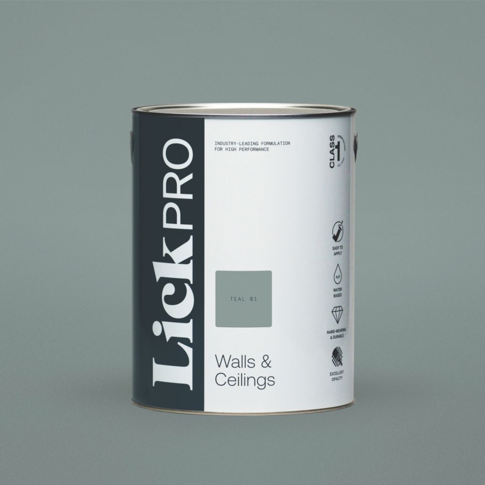 Image of LickPro Matt Teal 01 Emulsion Paint 5Ltr 