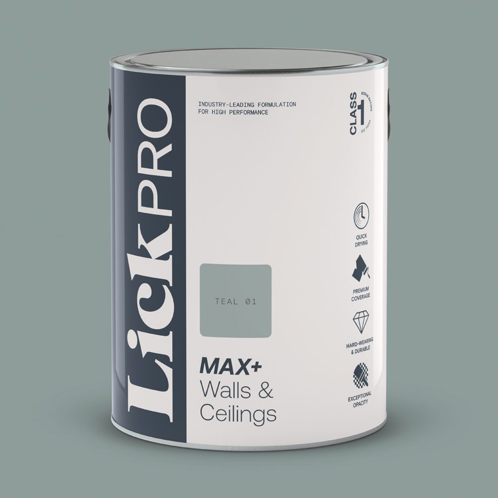 Image of LickPro Matt Teal 01 Emulsion Paint 5Ltr 