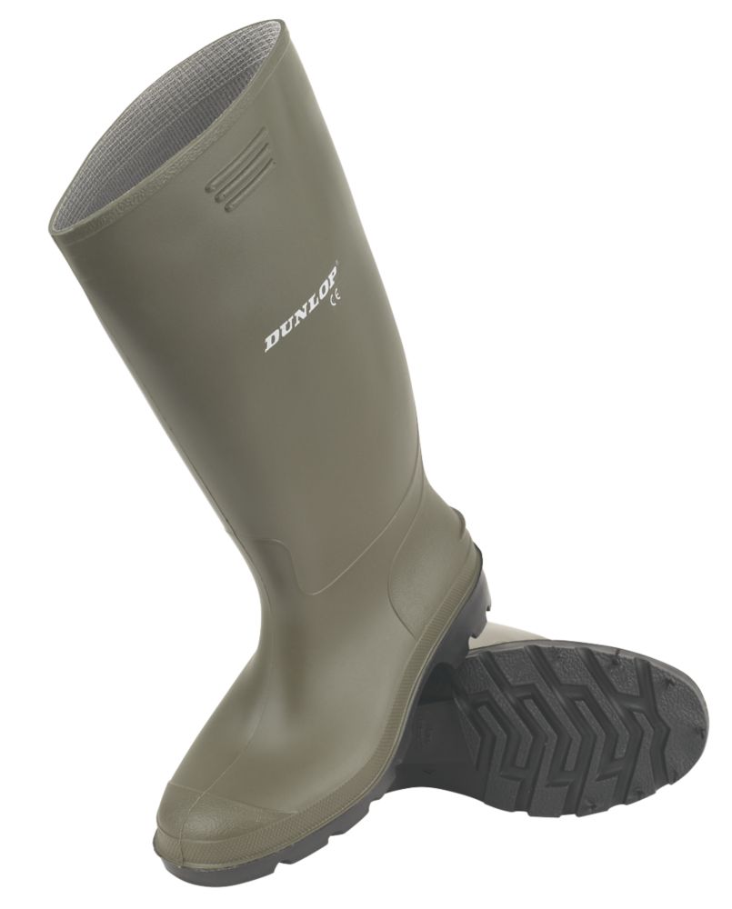 Image of Dunlop Pricemaster Metal Free Non Safety Wellies Green Size 7 