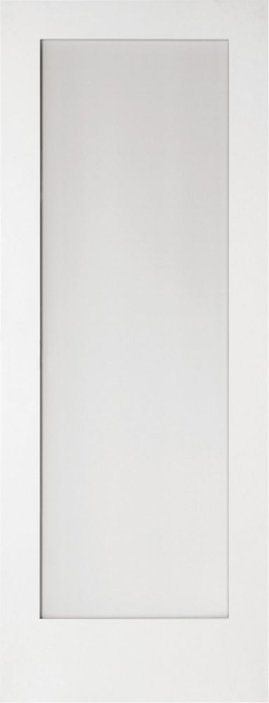 Image of Jeld-Wen 1-Obscure Light Primed White Wooden Fully Glazed Internal Door 1981mm x 762mm 