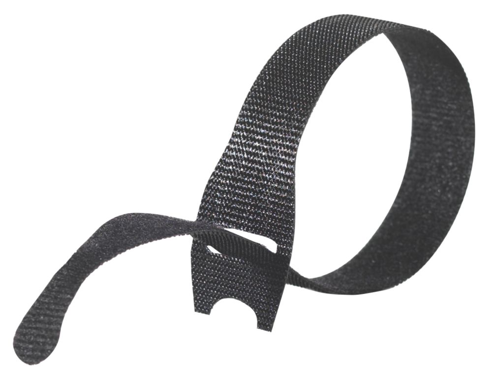 Image of Velcro Brand One-Wrap Black Reusable Ties 200mm x 12mm 6 Pack 