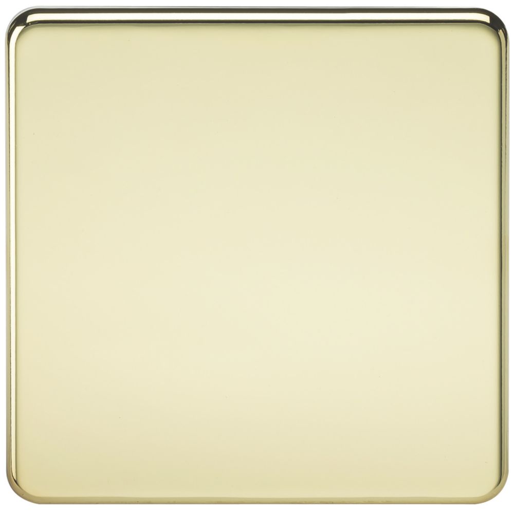 Image of Knightsbridge 1-Gang Blanking Plate Polished Brass 