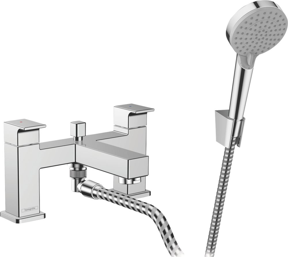Image of Hansgrohe Vernis Shape Deck-Mounted Bath Mixer with Hand shower Chrome 