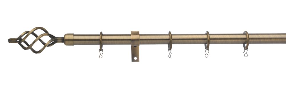 Image of Universal Metal Extendable Curtain Pole Antique Brass 25 / 28mm x 1.2-2m 