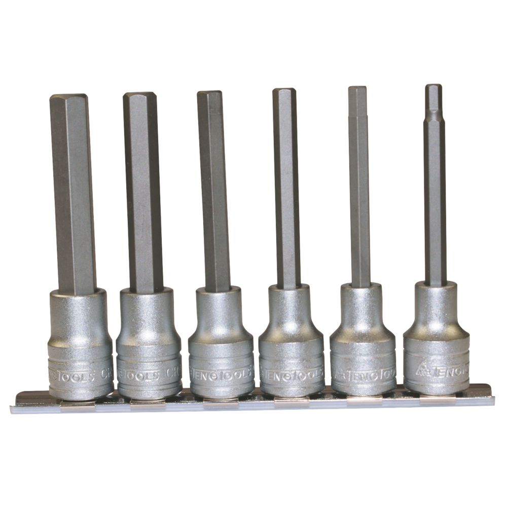 Image of Teng Tools 1/2" Drive Long Hex Bit Rail Set 6 Pieces 